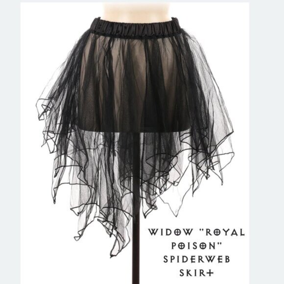 Dolls Kill Dresses & Skirts - WIDOW Royal Poison spiderweb tulle tutu skirt